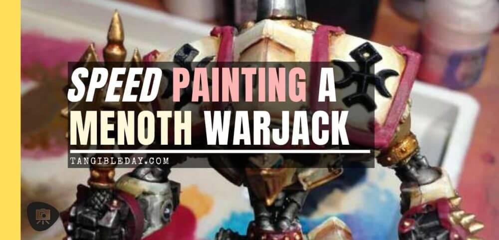 Menoth Crusader Warjack: Quick n' Dirty Paint Job - how to paint a menoth warjack - painting the crusader menoth miniature - warmachine painting - painting warmachine models for menoth - banner