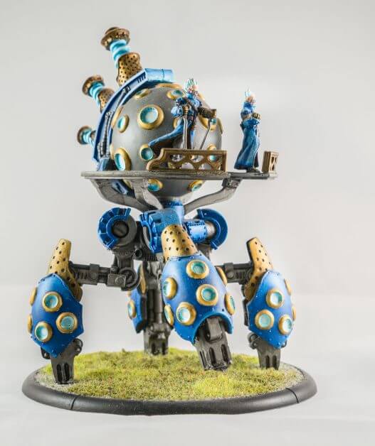 Storm Strider (Privateer Press) that I painted for a miniature painting contest that received hard critique