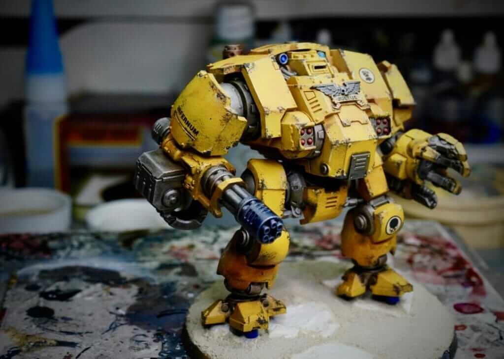 Warhammer 40k JoyToy Action Figure Review - imperial fist dreadnought 40k warhammer miniature close