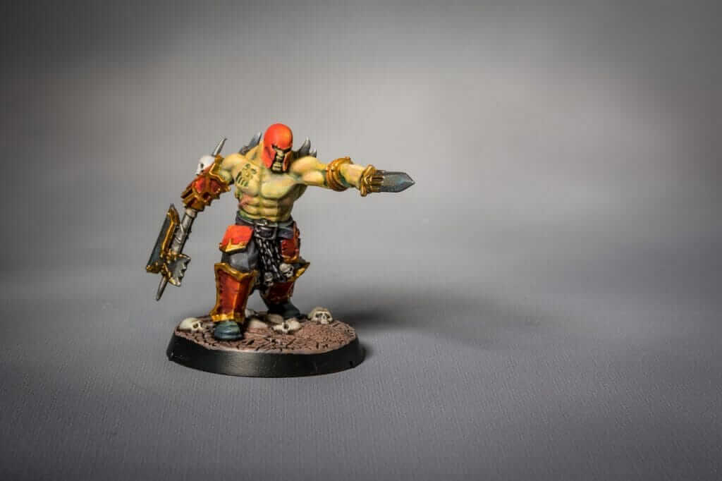 Warhammer miniature with painted muscles using Citadel contrast paint