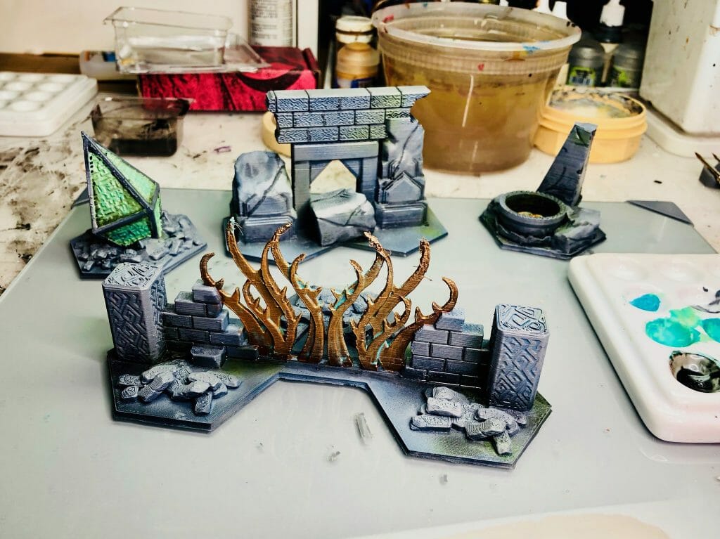 Miniature Basing Materials for Model Hobby Projects (Tips and Review) - best basing material for miniatures and models - 3D printed shadespire boardgame base terrain models