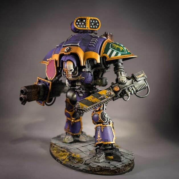 Three creative ways to use varnishes on painted miniatures - miniature painting varnish use - fun ways to use clear coat varnishes on miniatures and models - imperial knight varnished