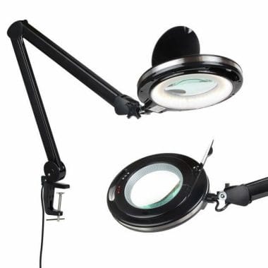 Magnifying Desk Lamp with Clamp 3 Color Modes Swivel Arm Magnifying Lamp  with Light for Crafts 