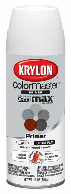 Zenithal Priming and Painting Miniatures – A Tutorial - painting minis with zenithal contrast - Aerosol Krylon white primer can product photo