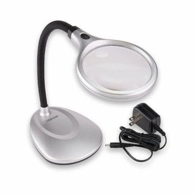 Best magnifying lamps for painting miniatures and models - Carson DeskBrite200 LED Lighted 2x Magnifier and Desk Lamp for Hobbyists best magnifying lights for miniatures and models - best magnifying glass for modeling. 