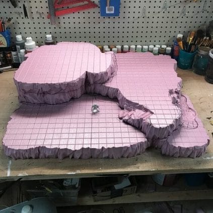 Pink foam terrain for wargaming
