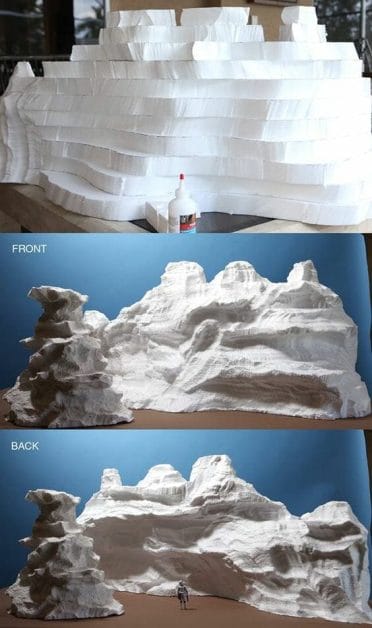 3 Awesome Ways to Make Wargaming Terrain (Cheap, Easy, and Free) - low cost cheap DIY wargaming terrain for Warhammer 40k, Age of Sigmar, and other tabletop games, DND terrain making, dungeon and dragon terrain for RPG - hot wire cut foam terrain