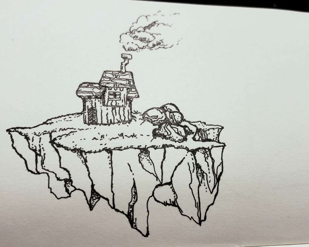 A quick break from maps to #draw some quick #fantasy floating island #... |  TikTok