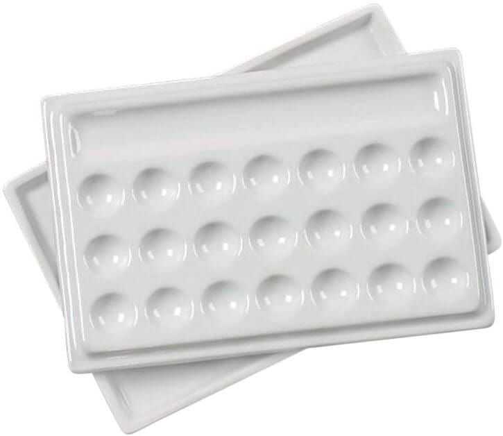 Jack Richeson 22 Well Porcelain Palette with Lid, Large - best dry palettes for painting miniatures and models
