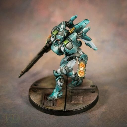 infinity tag painted with airbrush and acrylic model paints - best airbrushes for painting miniatures