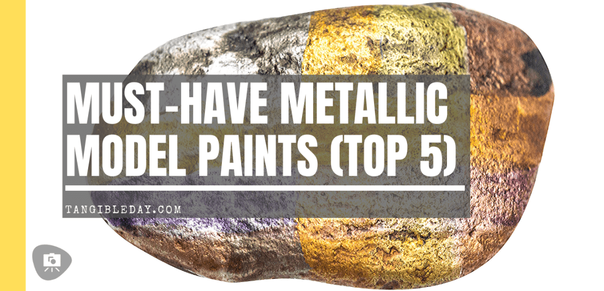 True metals effect paints: silver, gold and copper with glossy shade.