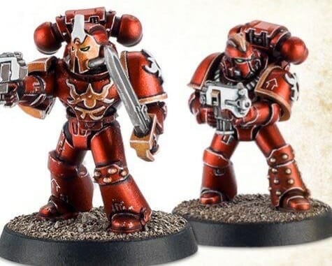 Red metallic paint on a space marines - best metallic paints for miniatures and models
