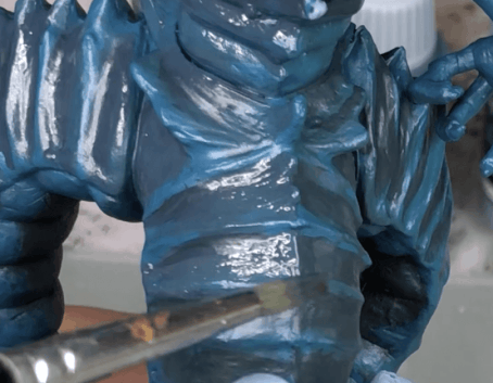 How to Paint Board Game Miniatures: Cthulhu Wars  - 4. Block-in shadows and highlights - I use a fairly thin paint to add sequential layers on the model