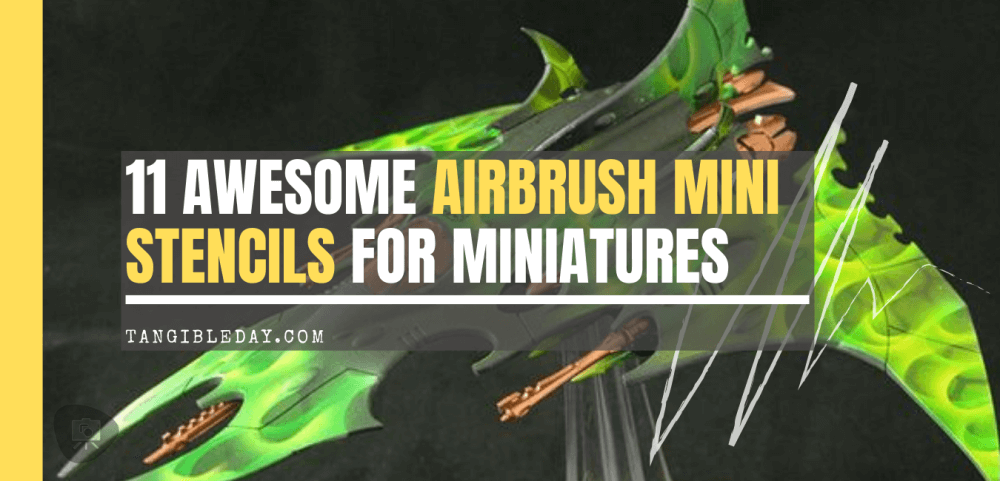 Awesome airbrush stencils for painting miniatures and tabletop wargame models - airbrush RC cars, warhammer 40k vehicles, tanks and historical models - freehand logos and add custom decals with an airbrush easy - Check out some of the mini stencils! - stencil banner airbrush