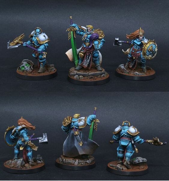 Stormcast Eternal Paint Schemes - 9 Color Motifs - how to paint stormcast eternals - color schemes for stormcast eternals, liberators, celestants, and other Age of Sigmar models from the Stormcast Eternal range - 9 color schemes for Stormcast Eternal models and miniatures from Citadel Games Workshop - blue and white armor, smooth blends on shadespire army team