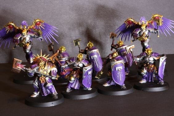 Stormcast Eternal Paint Schemes - 9 Color Motifs - how to paint stormcast eternals - color schemes for stormcast eternals, liberators, celestants, and other Age of Sigmar models from the Stormcast Eternal range - 9 color schemes for Stormcast Eternal models and miniatures from Citadel Games Workshop - a purple army