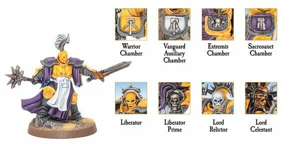 Stormcast Eternal Paint Schemes - 9 Color Motifs - how to paint stormcast eternals - color schemes for stormcast eternals, liberators, celestants, and other Age of Sigmar models from the Stormcast Eternal range - 9 color schemes for Stormcast Eternal models and miniatures from Citadel Games Workshop - Garfy's stormhost The Primal Kings