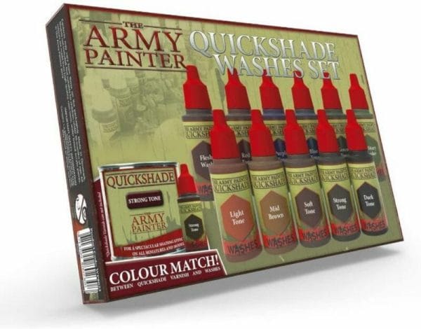 Best 15 inks for painting miniatures and models - citadel wash set - best inks for miniature painting - best inks for models - how to use inks on miniatures - inks for painting miniatures - Army Painter Quickshade wash review 
