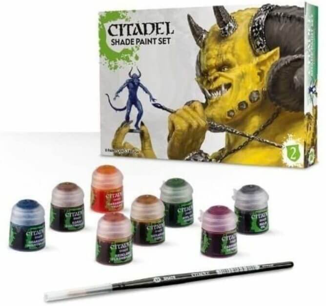 Best 15 inks for painting miniatures and models - citadel wash set - best inks for miniature painting - best inks for models - how to use inks on miniatures - inks for painting miniatures - citadel shade paint set review