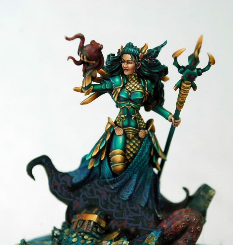 How to paint miniatures competitively – how to paint for competition – painting contest – how to win a painting contest – Marike Reimer miniature painting – interview with Marike Reimer about the Kraken Mistress – how to paint miniatures like a pro – how to paint miniatures professionally – best miniature painting tutorials – how to freehand a miniature using multiple tools and approaches