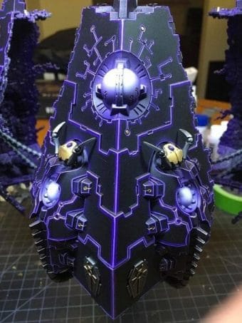 Necron Paint Schemes - 9 Color Motifs - how to paint Necrons - color schemes for Necrons, Necron Warriors, Sautekh or Zathanor Dynasty, and Necron dynasties - Indomitus Warhammer 40k Necron range color palette - 9 color schemes for Necron models and miniatures from Citadel Games Workshop - purple and violet glow