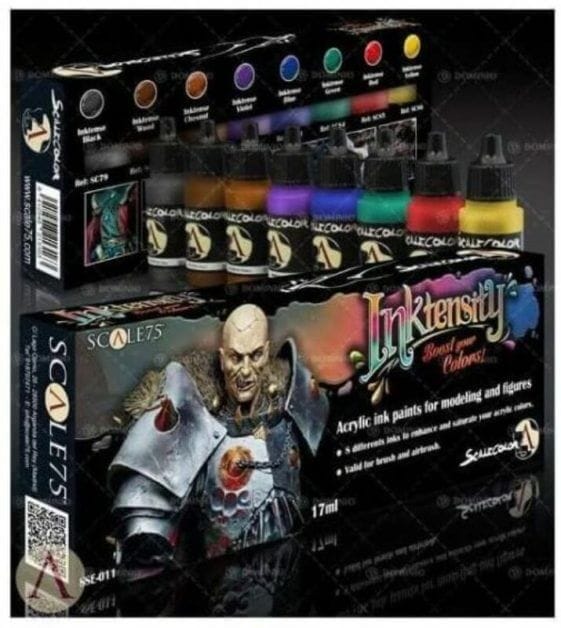Best 15 inks for painting miniatures and models - citadel wash set - best inks for miniature painting - best inks for models - how to use inks on miniatures - inks for painting miniatures - Scale 75 Inktensity review
