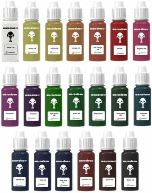 Best 15 inks for painting miniatures and models - citadel wash set - best inks for miniature painting - best inks for models - how to use inks on miniatures - inks for painting miniatures - Warcolours ink review