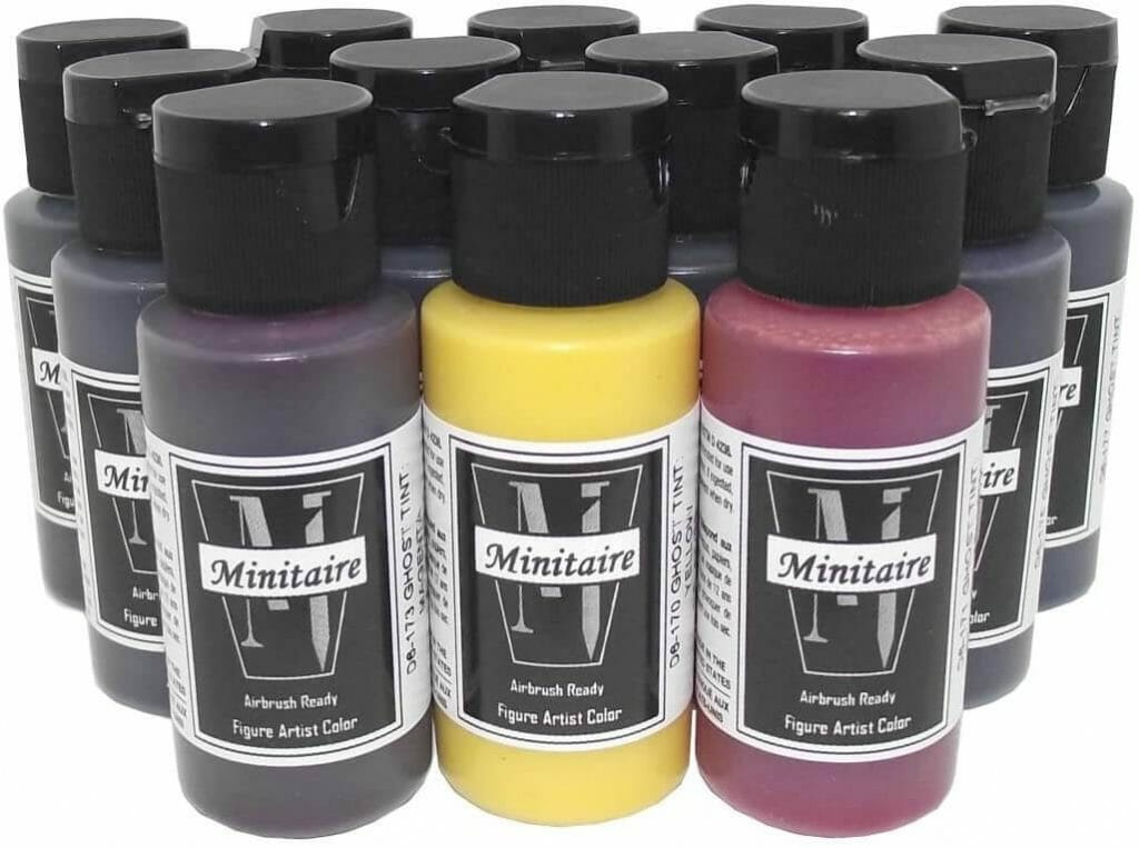 Best airbrush paint for miniatures and models – airbrush paints for models – miniature airbrush paint – review airbrush paint sets for models – citadel airbrush paint – painting multiple models with an airbrush quickly - Badger ghost tint review