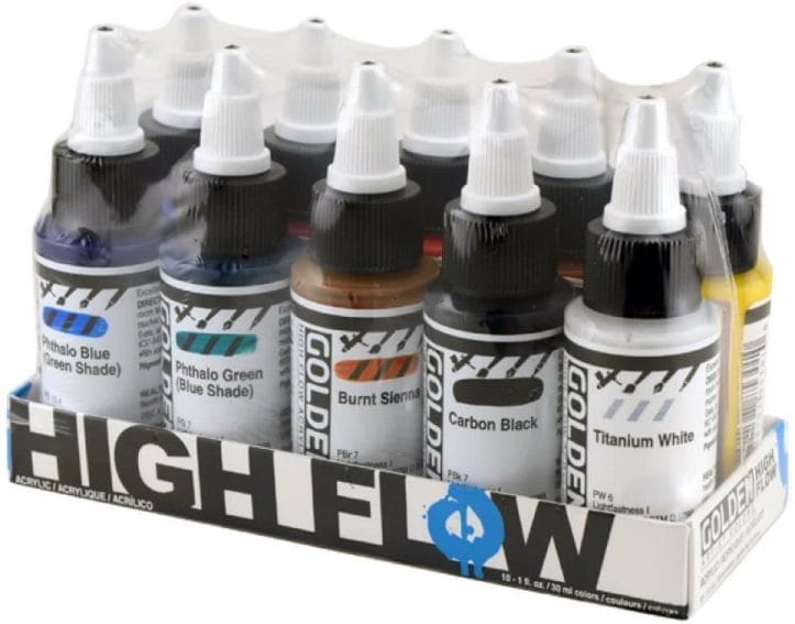 Best airbrush paint for miniatures and models – airbrush paints for models – miniature airbrush paint – review airbrush paint sets for models – citadel airbrush paint – painting multiple models with an airbrush quickly - Golden high flow acrylic airbrushable paint