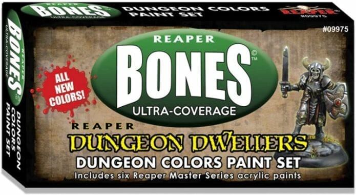 Top 10 best miniature painting starter kits – miniature paint kits review - best miniature paints for starters and newbies – best model paints for new painters – best paints for painting miniatures and models – Where to begin painting tabletop wargaming miniatures – miniature painting kits and supplies - Reaper Bones Dungeon Colors Paint set review