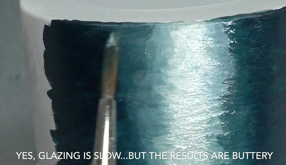 How to layer and glaze miniatures. Layering and glazing paint on miniatures and models for blending color. How to layer and glaze to blend miniature paint. Blending tutorial for painting miniatures. How to make glazes for blending acrylic paint. Glazing is slow but worth it