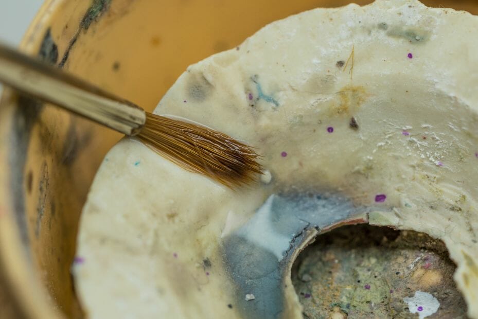 Simple Brush Cleaning Tips and Instructions for Every Miniature Painter - How to clean miniature painting brushes - how to clean kolinsky sable brushes for painting miniatures and models - brush cleaning tips for miniature painters - how to clean brushes for painting miniatures and wargaming models - Brush soap and cleaning use - use brush soap to lather up the bristles