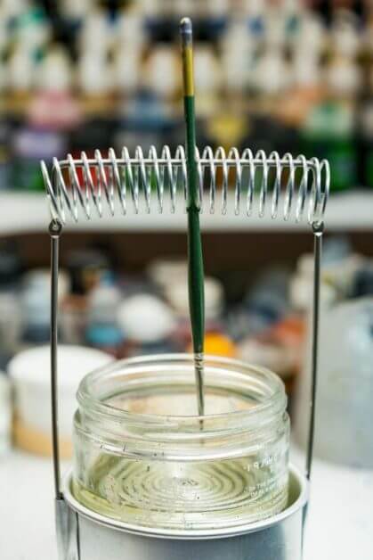 Simple Brush Cleaning Tips and Instructions for Every Miniature Painter - How to clean miniature painting brushes - how to clean kolinsky sable brushes for painting miniatures and models - brush cleaning tips for miniature painters - how to clean brushes for painting miniatures and wargaming models - Brush soap and cleaning use - hang brushes vertically for best results