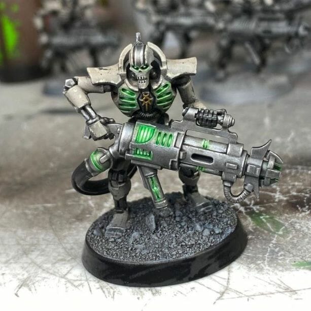 How to paint necrons simple easy fast - tutorial for painting necrons - necron paint schemes - necron color scheme - green dark grimdark color scheme - how do you all paint necrons how do you paint new necrons are necrons easy to paint - trooper model necrons
