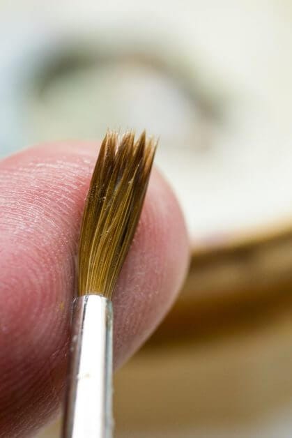 Simple Brush Cleaning Tips and Instructions for Every Miniature Painter - How to clean miniature painting brushes - how to clean kolinsky sable brushes for painting miniatures and models - brush cleaning tips for miniature painters - how to clean brushes for painting miniatures and wargaming models - Brush soap and cleaning use - work the soap into the bristles
