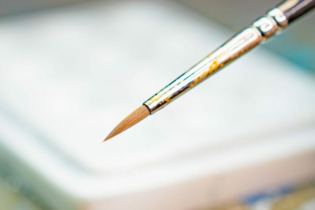 Simple Brush Cleaning Tips and Instructions for Every Miniature Painter - How to clean miniature painting brushes - how to clean kolinsky sable brushes for painting miniatures and models - brush cleaning tips for miniature painters - how to clean brushes for painting miniatures and wargaming models - Brush soap and cleaning use - reshape the brush before allowing to dry