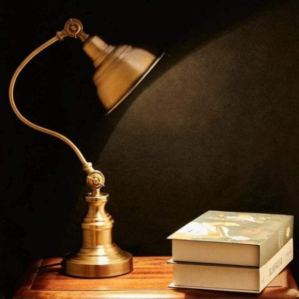 15 Cool Office Lamps for Any Workspace – cool desk lamps – cool lamps – office lamp ideas – unique desk lamps – best lamps for office work – unique office lamp - vintage table lamp with rotary shade