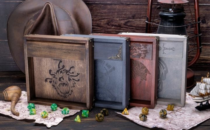 13 Cool Dice Trays for Tabletop Games – best dice trays for wargaming – Warhammer dice tray and storage – best dice tray for Warhammer 40k and miniature games – boardgame dice tray – best dice trays – dice trays for dungeons and dragons, D&D, and roleplaying games (RPG) – D&D Dice Tray Dice Box