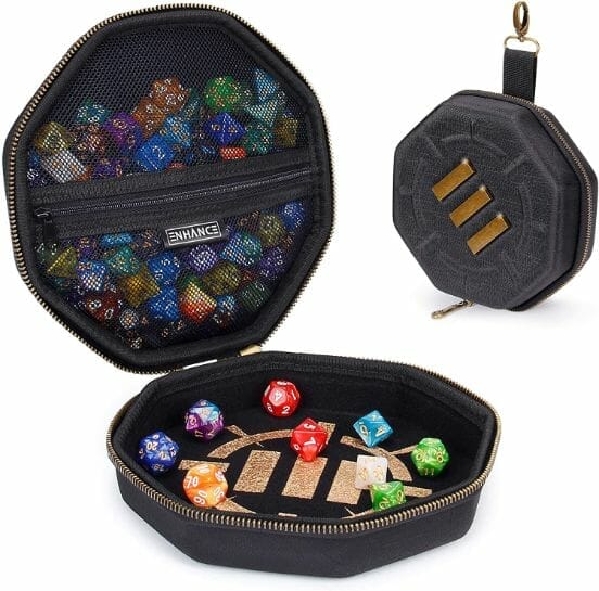 Seamless Pattern with Soccer Ball Folding Dice Tray PU Leather Dice Holder Rolling Trays for RPG Dice Gaming D&D and Other Table Games