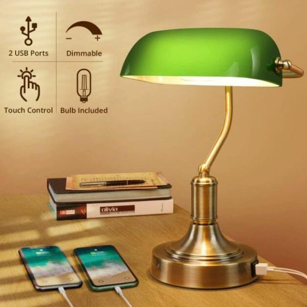 15 Cool Office Lamps for Any Workspace – cool desk lamps – cool lamps – office lamp ideas – unique desk lamps – best lamps for office work – unique office lamp - banker's lamp vintage
