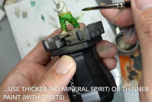 Painting a zombie RPG miniature with oil paints - painting RPG miniatures - oil painting miniatures - origin miniatures - how to paint rpg miniatures - how to paint dungeon and dragons miniatures - painting miniatures and models for role playing games - oil painting 28mm miniatures - thick over thin