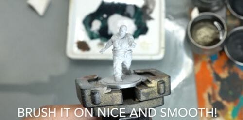 Painting a zombie RPG miniature with oil paints - painting RPG miniatures - oil painting miniatures - origin miniatures - how to paint rpg miniatures - how to paint dungeon and dragons miniatures - painting miniatures and models for role playing games - oil painting 28mm miniatures - primer applied
