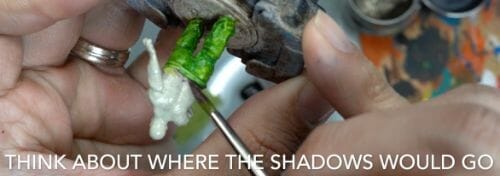 Painting a zombie RPG miniature with oil paints - painting RPG miniatures - oil painting miniatures - origin miniatures - how to paint rpg miniatures - how to paint dungeon and dragons miniatures - painting miniatures and models for role playing games - oil painting 28mm miniatures - add shadows