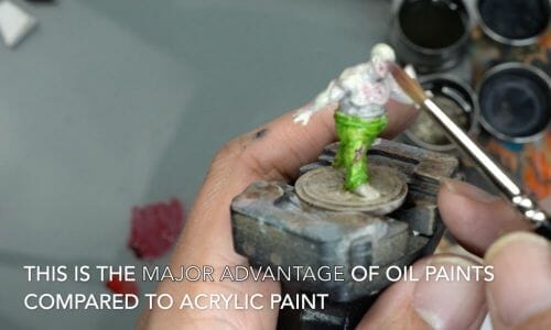 Painting a zombie RPG miniature with oil paints - painting RPG miniatures - oil painting miniatures - origin miniatures - how to paint rpg miniatures - how to paint dungeon and dragons miniatures - painting miniatures and models for role playing games - oil painting 28mm miniatures - blending special effects with oil paints