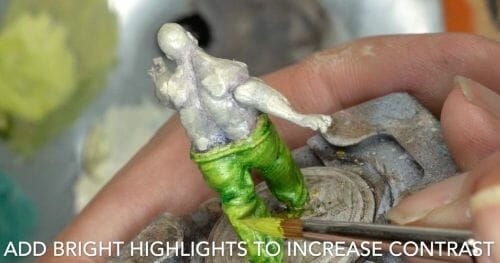 Painting a zombie RPG miniature with oil paints - painting RPG miniatures - oil painting miniatures - origin miniatures - how to paint rpg miniatures - how to paint dungeon and dragons miniatures - painting miniatures and models for role playing games - oil painting 28mm miniatures - add contrast
