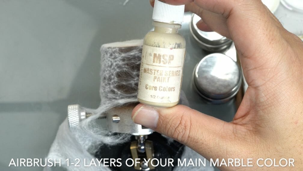 How to paint marble effects on miniatures – painting white marble – painting stone effect miniatures -how to paint marble on miniatures and models – airbrush stencil marble – marbleizing miniatures – airbrushing marble effect - bright marble color