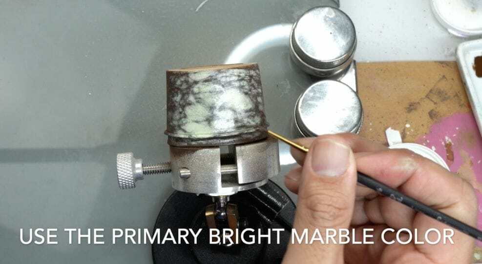 How to paint marble effects on miniatures – painting white marble – painting stone effect miniatures -how to paint marble on miniatures and models – airbrush stencil marble – marbleizing miniatures – airbrushing marble effect - freehand vein patterns for marble