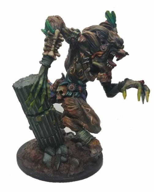 How to paint miniatures with oil paints - painting ashtooth with oil paints - oil painting a 54mm scale model - painting miniatures and models with oil colors - Judgement Miniatures - painting resin miniature with oil paint -studio paintjob