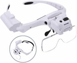 Best hobby magnifying glasses for modeling and miniatures - Chris Spotts The Spotted Painter review magnifying headsets - hands free magnifiers review - feature rich headset magnifier