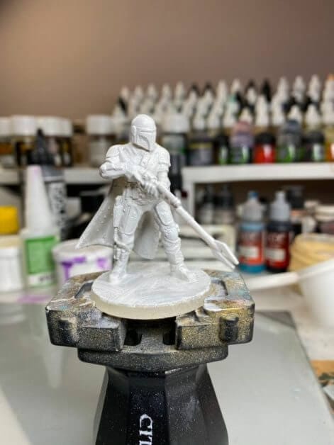 Oil Painting the Star Wars "Mandalorian" Alla Prima - how to paint a 3D printed resin model with oil paint - speed painting miniatures with oils - primed